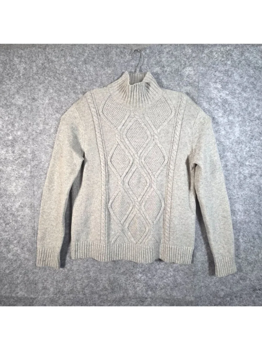 Banana Republic Beige Cable Knit Sweater Preppy Classic Cozy Men's L